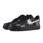 [Custom Black and white for men and women on the street in the dark night]  Air Force 1 Skateboarding Shoes Unisex - Image 3