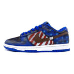 [Custom The unisex superhero Captain America]  Dunk Skateboarding Shoes Unisex Low-top Blue/Red - Image 2