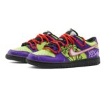 [Custom Male clown]  Dunk Skateboarding Shoes Men Low-top Purple/green/red - Image 4