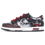 [Custom Scream]  Dunk Skateboarding Shoes Unisex Low-top Black/Red - Image 2