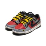 [Custom The evening clouds are ablaze with red]  Dunk Skateboarding Shoes Unisex Low-top Gray/Yellow - Image 3