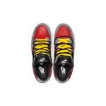 [Custom The evening clouds are ablaze with red]  Dunk Skateboarding Shoes Unisex Low-top Gray/Yellow - Image 4