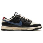 [Custom Deep blue forward line]  Dunk Skateboarding Shoes Unisex Low-top White/Black/Blue - Image 2