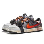 [Custom A Journey of Survival]  Dunk Skateboarding Shoes Unisex Low-top Black/Gray/Orange - Image 5