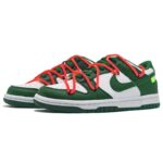 [Custom SAN Remo Green men's style]  Dunk Skateboarding Shoes Unisex Low-top Green/White - Image 3