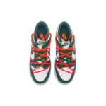 [Custom SAN Remo Green men's style]  Dunk Skateboarding Shoes Unisex Low-top Green/White - Image 4