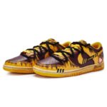 [Custom Men's cordon]  Dunk Skateboarding Shoes Men Low-top Burgundy - Image 3