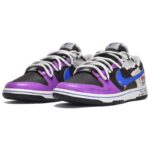 [Custom Men's style: Heart to Heart Blue, Black and purple]  Dunk Skateboarding Shoes Men Low-top Blue-black-purple - Image 4