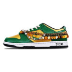 [Custom Men's Gibberro]  Dunk Skateboarding Shoes Men Low-top Green/Gold - Image 2