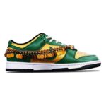 [Custom Men's Gibberro]  Dunk Skateboarding Shoes Men Low-top Green/Gold - Image 3