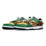 [Custom Men's Gibberro]  Dunk Skateboarding Shoes Men Low-top Green/Gold - Image 4