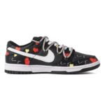 [Custom Men's heart-shaped black and red]  Dunk Skateboarding Shoes Men Low-top Black/Red - Image 3