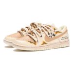 [Custom Men's roasted rice palm]  Dunk Skateboarding Shoes Men Low-top Beige/Brown - Image 2