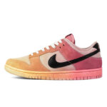 [Custom Men's low-top gradient dye QD]  Dunk Skateboarding Shoes Men Low-top Yellow/Pink - Image 2