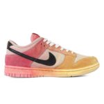 [Custom Men's low-top gradient dye QD]  Dunk Skateboarding Shoes Men Low-top Yellow/Pink - Image 4