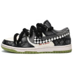 [Custom The male clown is in black, white and grey]  Dunk Skateboarding Shoes Men Low-top Black/White/Gray - Image 2