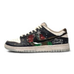 [Custom Black, red and green for men on a snowy Christmas night]  Dunk Skateboarding Shoes Men - Image 2