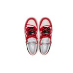 [Custom Men's top-secret racing in white and red]  Dunk Skateboarding Shoes Men Low-top White/red - Image 5