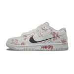 [Custom Eternal silent words]  Dunk Skateboarding Shoes Men Low-top Grey / Red - Image 2