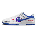 [Custom Red Alert]  Dunk Skateboarding Shoes Men Low-top Blue/white - Image 2