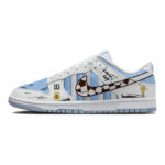 [Custom The Argentina team]  Dunk Skateboarding Shoes Men Low-top Blue/white - Image 2
