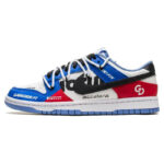 [Custom The cold winter is vast and clear]  Dunk Skateboarding Shoes Unisex Low-top White/Blue - Image 2