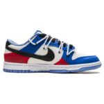 [Custom The cold winter is vast and clear]  Dunk Skateboarding Shoes Unisex Low-top White/Blue - Image 4