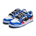 [Custom The cold winter is vast and clear]  Dunk Skateboarding Shoes Unisex Low-top White/Blue - Image 3