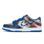 [Custom DKL men's Captain America VIBE]  Dunk Skateboarding Shoes Men Low-top Blue/Red/Gray - Image 2