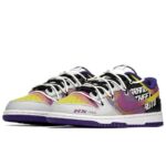 [Custom Sunset Beach]  Dunk Skateboarding Shoes Men Low-top Black/purple - Image 2