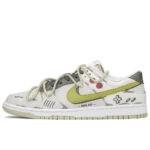 [Custom Street game]  Dunk Skateboarding Shoes Men Low-top Brown/yellow - Image 2