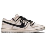 [Custom Men's ink-wash art in black and blue]  Dunk Skateboarding Shoes Men Low-top Blue/Brown - Image 4