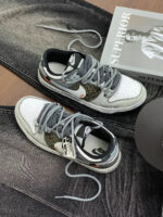 [Custom A Miraculous Journey]  Dunk Skateboarding Shoes Unisex Low-top Grey White Green - Image 7