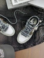 [Custom A Miraculous Journey]  Dunk Skateboarding Shoes Unisex Low-top Grey White Green - Image 8