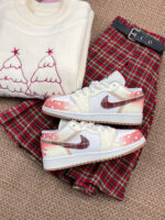 [Custom Gradient Polka Dots] Jordan Air Jordan 1 Low Top Unisex Skateboarding Shoes - Image 9
