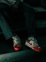 [Custom AF Chainsaw Horror]  Air Force 1 Skateboard Shoes Unisex Low-Top White/Red - Image 12