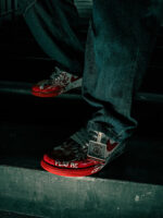 [Custom AF Chainsaw Horror]  Air Force 1 Skateboard Shoes Unisex Low-Top White/Red - Image 13