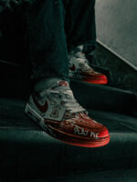 [Custom AF Chainsaw Horror]  Air Force 1 Skateboard Shoes Unisex Low-Top White/Red - Image 15