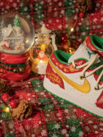 [Custom Christmas Snow Night] Air Jordan 1 Skateboarding Shoes Unisex Low-top - Image 8