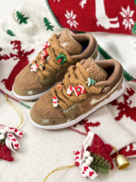 [Custom Gingerbread Man] Jordan Air Jordan 1 Low Top Unisex Skateboarding Shoes Brown - Image 2