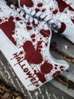 [Customized Cursed Sole] Air Force 1 Low-top Shoes Unisex White/Red Halloween Series - Image 8
