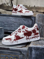 [Customized Cursed Sole] Air Force 1 Low-top Shoes Unisex White/Red Halloween Series - Image 10