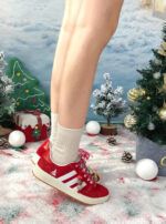 [Custom Velvet Crimson] Grand Court Base 00s Low Top Skate Shoes Unisex Christmas Collection - Image 6