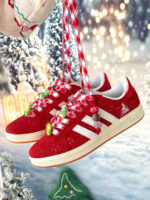 [Custom Velvet Crimson] Grand Court Base 00s Low Top Skate Shoes Unisex Christmas Collection - Image 9