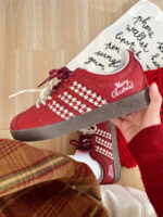 [Custom Houndstooth] VL COURT 2.0 Low Top Skate Shoes Unisex Christmas Collection - Image 8