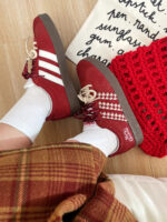[Custom Houndstooth] VL COURT 2.0 Low Top Skate Shoes Unisex Christmas Collection - Image 9