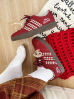 [Custom Houndstooth] VL COURT 2.0 Low Top Skate Shoes Unisex Christmas Collection - Image 10