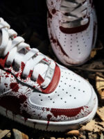 [Customized Cursed Sole] Air Force 1 Low-top Shoes Unisex White/Red Halloween Series - Image 11