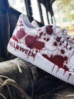 [Customized Cursed Sole] Air Force 1 Low-top Shoes Unisex White/Red Halloween Series - Image 12