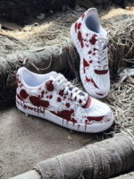 [Customized Cursed Sole] Air Force 1 Low-top Shoes Unisex White/Red Halloween Series - Image 14